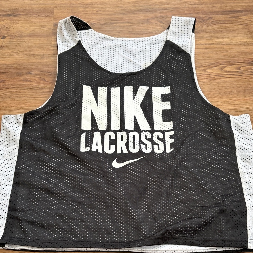 Nike Black and White Lacrosse Tank